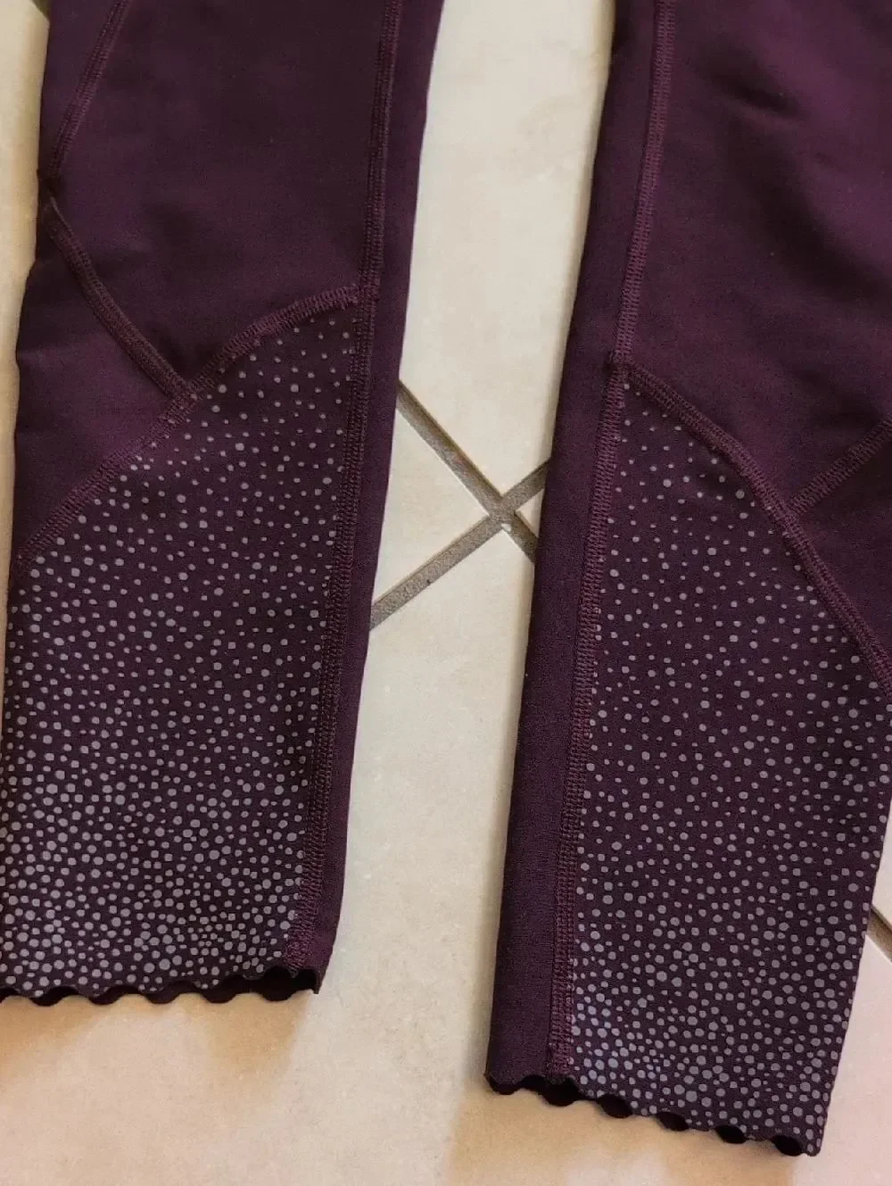 Lululemon Tight Stuff II Leggings Dark Adobe Plum Purple Reflective Size 4